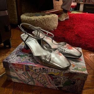 Jeffrey Campbell Metallic Silver Heels